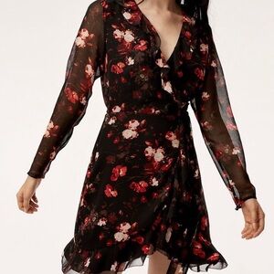 Aritzia Wilfred Louise Floral Wrap Dress